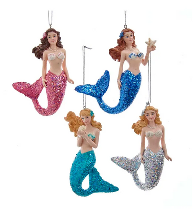 Mermaid With Glittered Tail Ornaments from Kurt Adler
