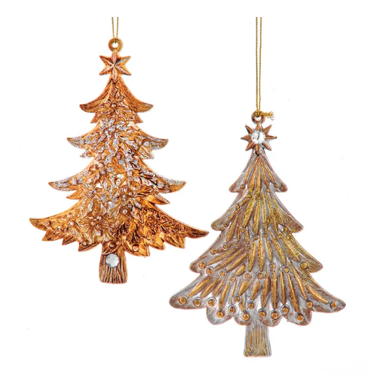 Ombré Gold and Silver Tree Ornaments