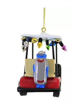 Golf Cart with Wreath Ornament by Kurt Adler