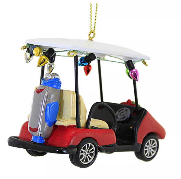 Golf Cart with Wreath Ornament by Kurt Adler