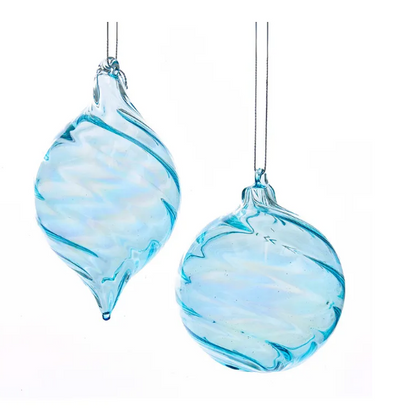 Ice Blue Swirl Ornaments from Kurt Adler
