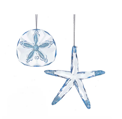 Light Blue Starfish and Seashell Ornaments from Kurt Adler