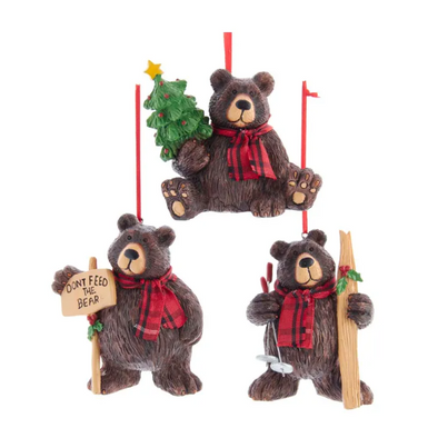 Lodge Brown Bear Ornaments from Kurt Adler