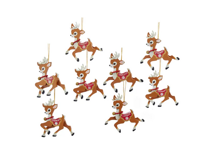 Flying Reindeer Wood Ornaments from Kurt Adler