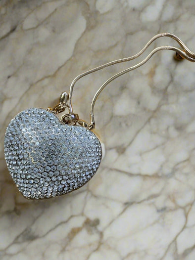 Large Rhinestone Crystal Heart Necklace