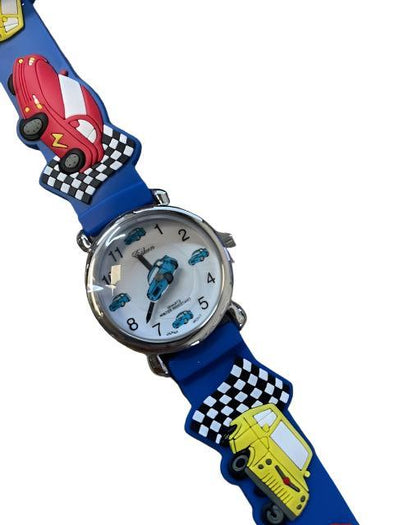 Children's Race Cars Watch with Rubber Band