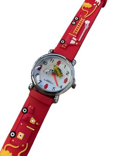 Children's Fire Truck Watch with Rubber Band