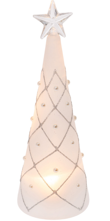 LED Frost & White Pearl Glass Tree