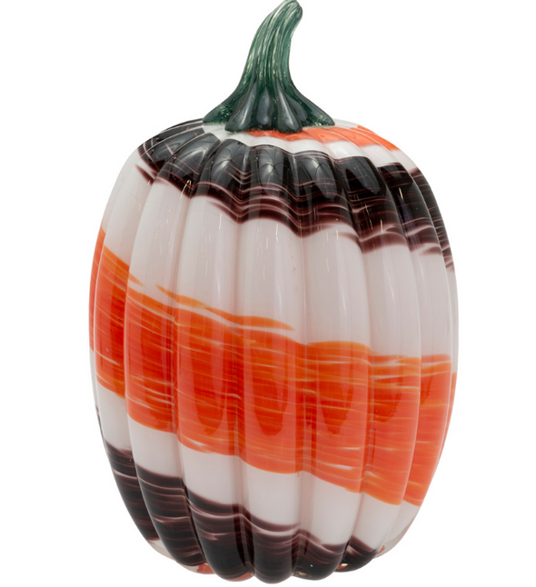 Large Autumn Swirl Glass Pumpkin