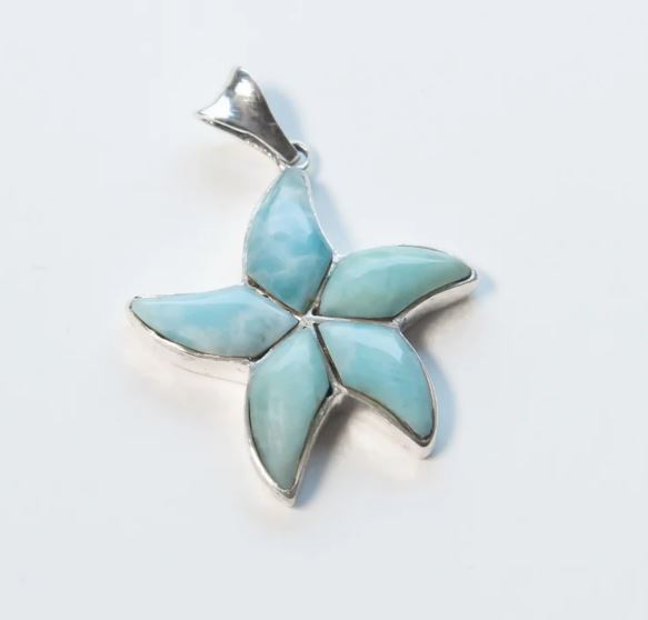 Larimar Starfish Pendant Necklace