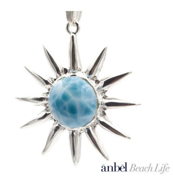 Larimar Sun Pendant Necklace