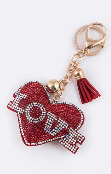 Bling "Love" Heart Keychain