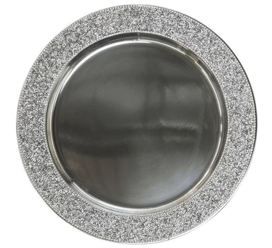 Luminous Madison Avenue Silver Charger Plate