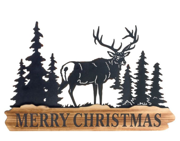 Merry Christmas Wood & Metal Sign