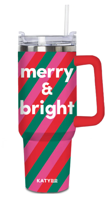 Merry & Bright Christmas Coffee Tumbler