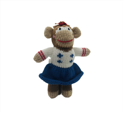 Monica the Monkey Hand Knit Rattle