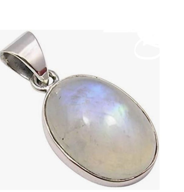 Moonstone Pendant on Sterling Silver Chain