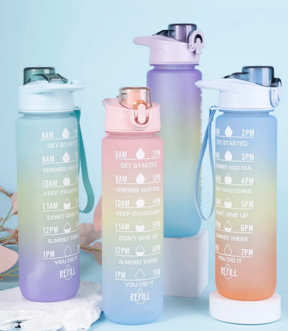 Gradient  Motivational Water Bottle (32 oz)