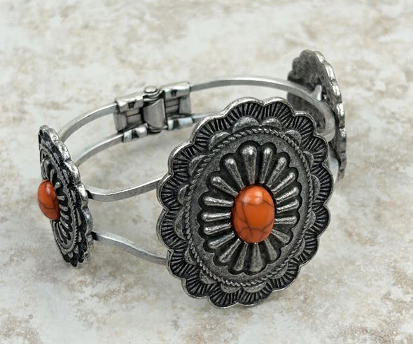 Navajo Antique Silver Concho Bracelet