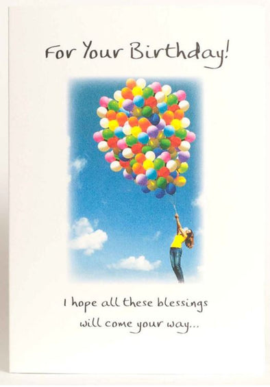 "For Your Birthdayi i hope all these blessings will come your way" Greeting Card