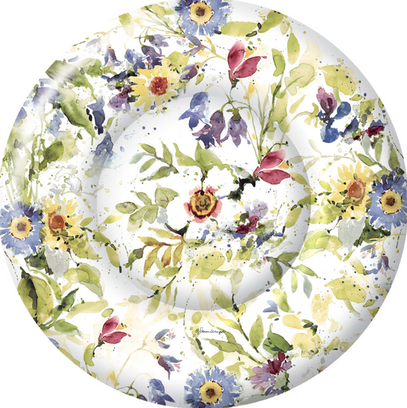 Packed Flowers Round Paper Desert Plates (Package of 8)