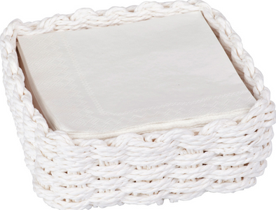 White Woven Paper Napkin Caddy