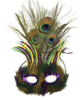 Mardi Gras Peacock Goose Biot Feather Mask