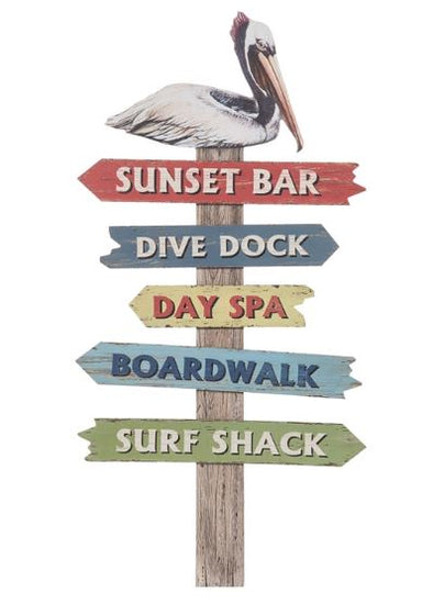 Pelican Boardwalk Post Wall Plaque