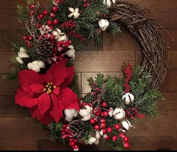 Pine Cones & Bowknot Artificial Wreath
