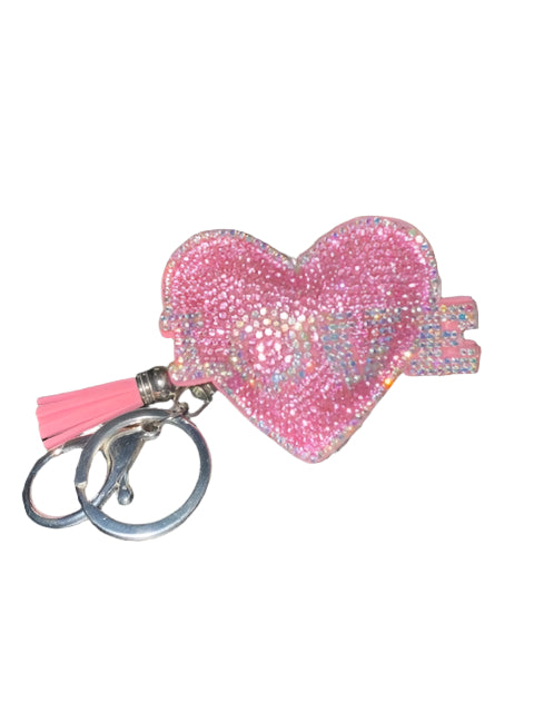 Bling "Love" Heart Keychain