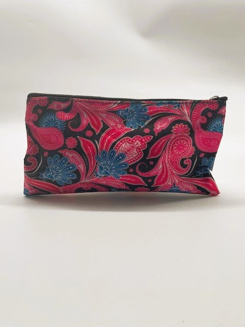 Retro Pink/Blue Paisley Cosmetic Bag