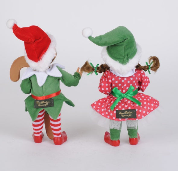 Red Polka Dot Candy Cane Elves by Karen Didion (Sold Separately)
