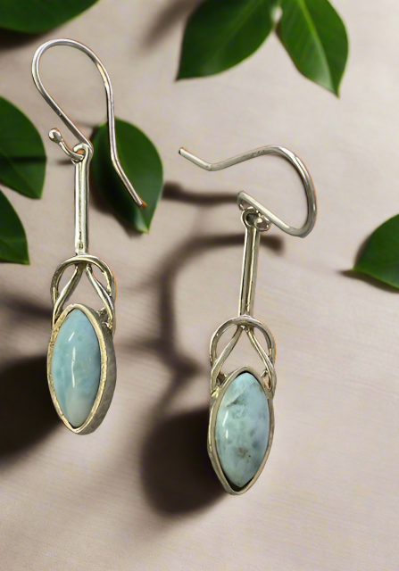 Larimar Infinity Earrings