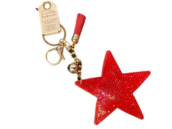 Red Star Crystal Keychain