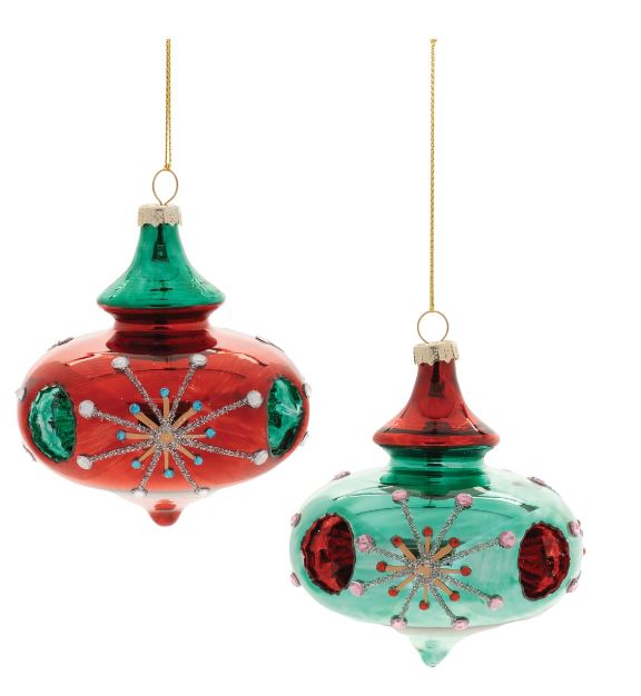 Spinning Top Retro Glass Ornaments