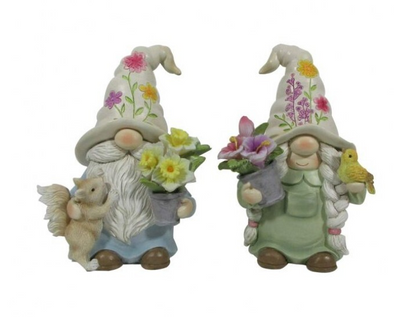 Resin Garden Gnomes with Flowers