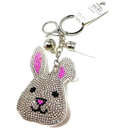 Rhinestone Bunny Keychain