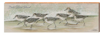 Sand Pipers Wooden Artwork | Wall Art Print on Real Wood | Artist: Art Lamay