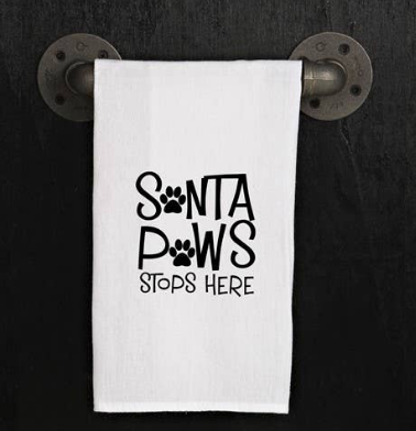 Santa Paws Stops Here Kitchen Towel