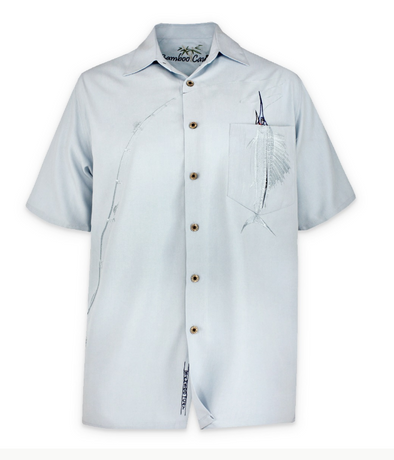 Shake the Hook Chalk Blue Camp Shirt from Bamboo Cay