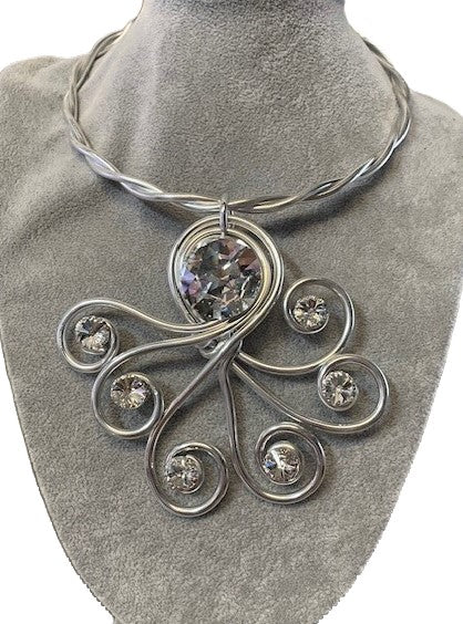 Jeff Lieb Swarovski Silver Necklace