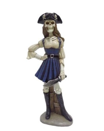 Skeleton Pirate Lady Figurine