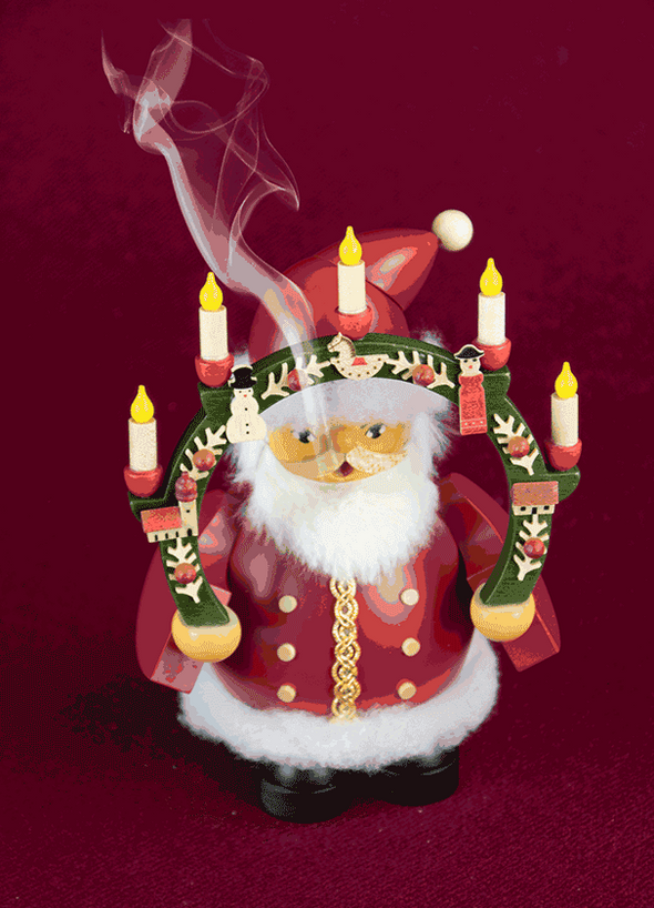 Small Santa Under Candle Arch Smoker by Muller