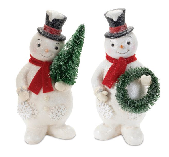 Snowman with Tree or Wreath