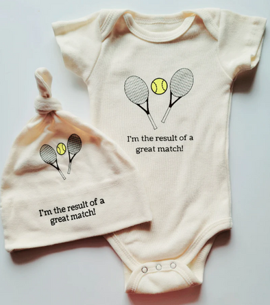 Tennis Baby Romper & Hat Duo Gift Set