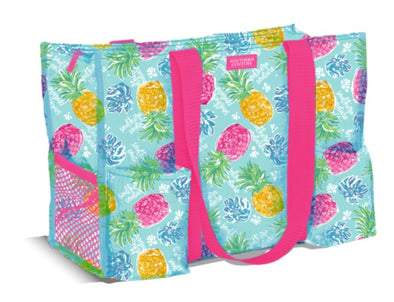 Tropical Pineapple Six-Pocket Tote Bag