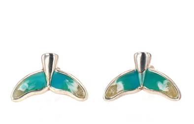 Sterling Silver Whale Tail Earrings