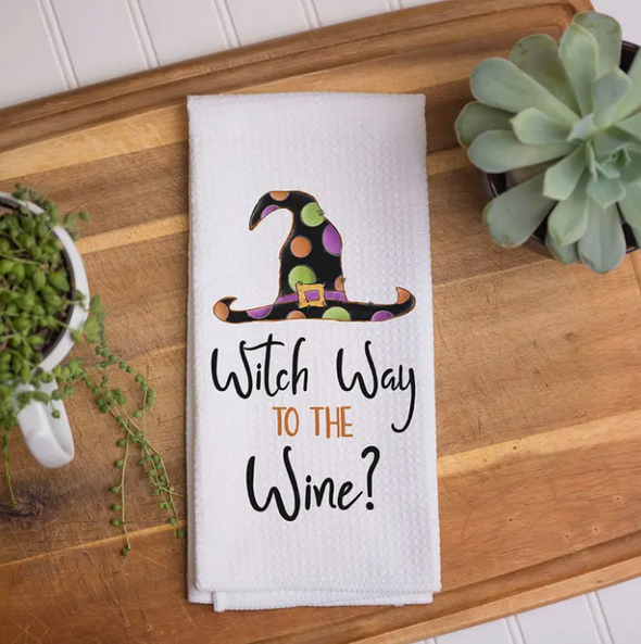 "Witch Way to the Wine?" Kitchen Towel