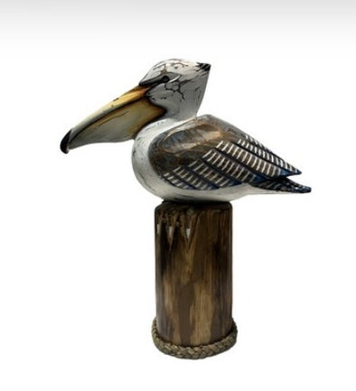 Pelican on Wood Piling Statute