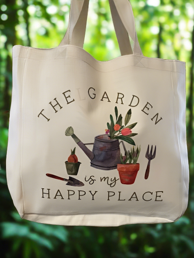 "The Garden is my Happy Place" Tote Bag